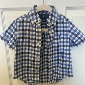 Ralph Lauren Kids Navy and White Plaid Shirt